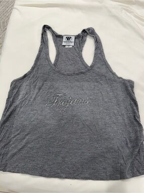 Gray Rhinestoned USC 'Trojans' Racerback Tank Top